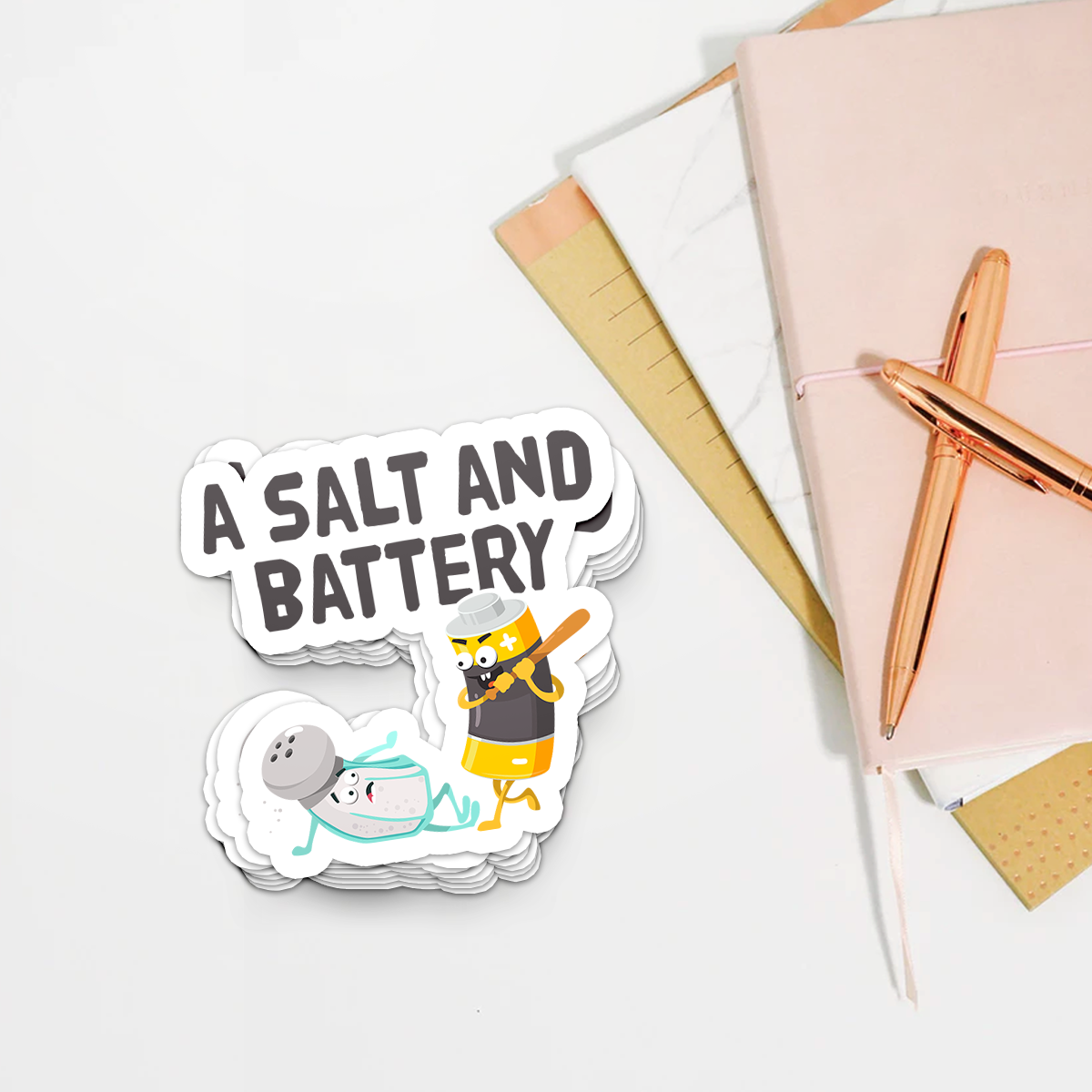 A salt and battery - Cute - Sticker