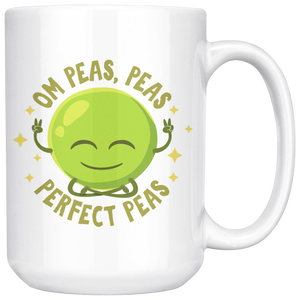 Om Peas, Peas, Perfect Peas - 15oz White Mug - FP64W-15oz
