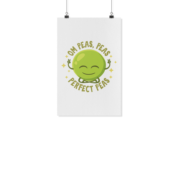 Om Peas, Peas, Perfect Peas - White Poster - FP64B-WPT