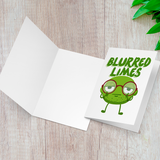 Blurred Limes - Folded Greeting Card - FP02W-CD
