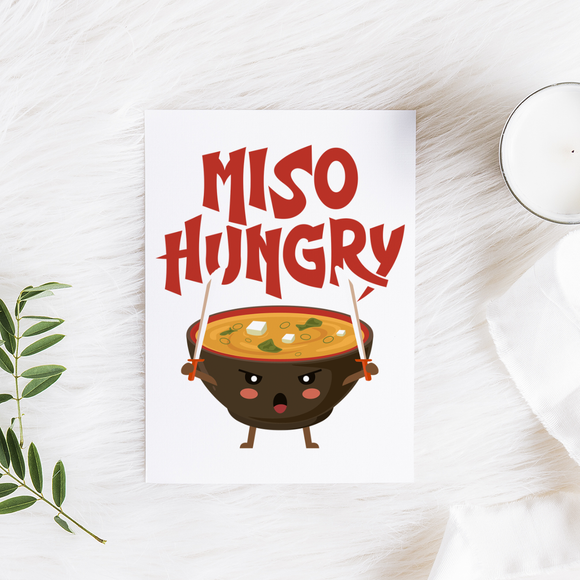 Miso Hungry - Folded Greeting Card - FP13W-CD