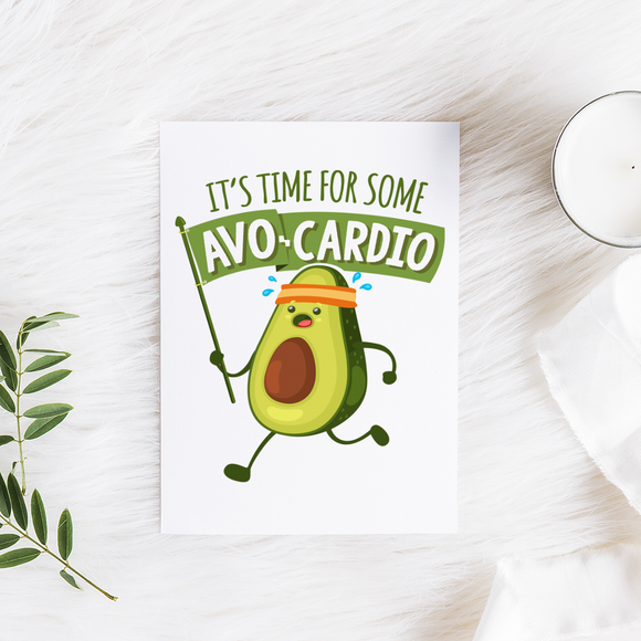 It's Time for Some Avocardio - Folded Greeting Card - FP20B-CD