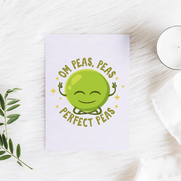 Om Peas, Peas, Perfect Peas - Folded Greeting Card - FP64W-CD