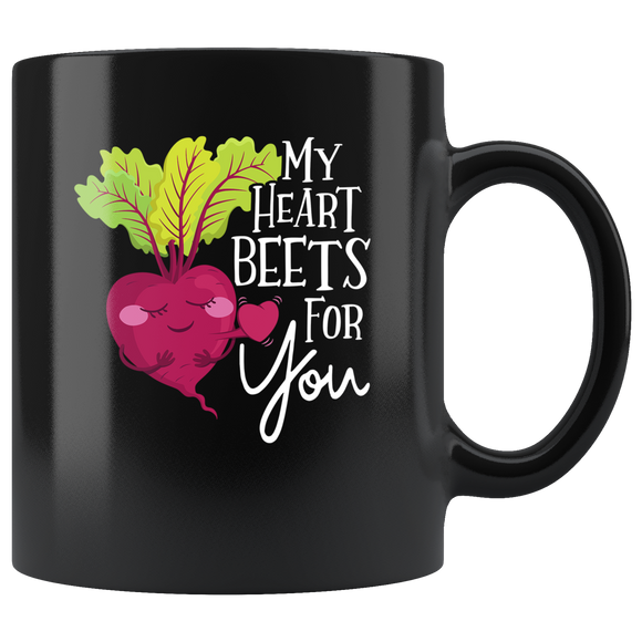 My Heart Beets For You - 11oz Black Mug - FP22B-11oz
