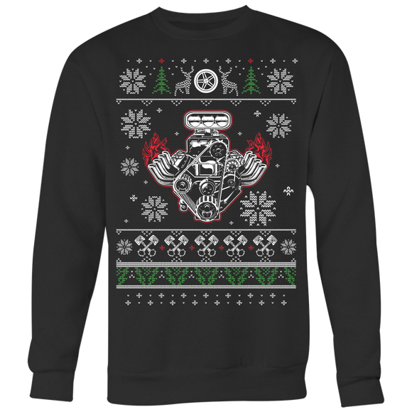 V8 Engine Muscle Cars - Ugly Christmas Sweater Shirt Apparel - CM01B-AP