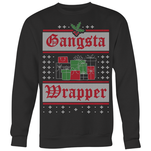 Gangsta Wrapper - Ugly Christmas Sweater Shirt Apparel - CM13B-AP