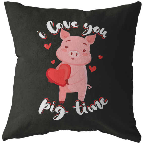 I Love You Pig Time - Throw Pillow - FP73W-THP