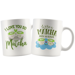 Couples Mug - I Love You So Matcha - We're a Matcha Made in Heaven - CP03B-WMG