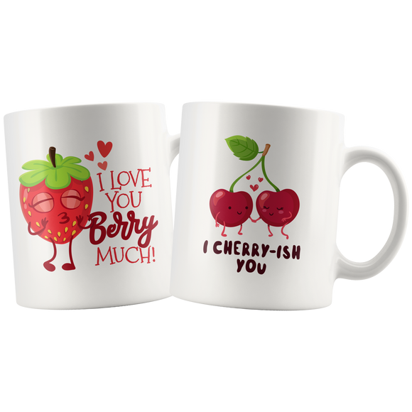 Wedding Coffee Mug - I Love You Berry Much - I Cherry-ish You - CP13B-WMG
