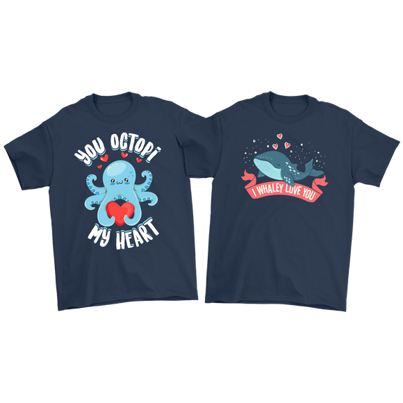 Couple Cruise Shirts - You Octopi My Heart - I Whaley Love You - CP05B-SHR